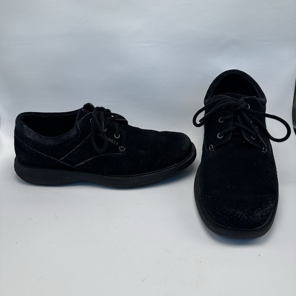 Merrell Men's World Vue Suede Size 9.5 Black  Shoes Lace Up